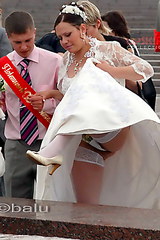 Bride’s upskirt white thong